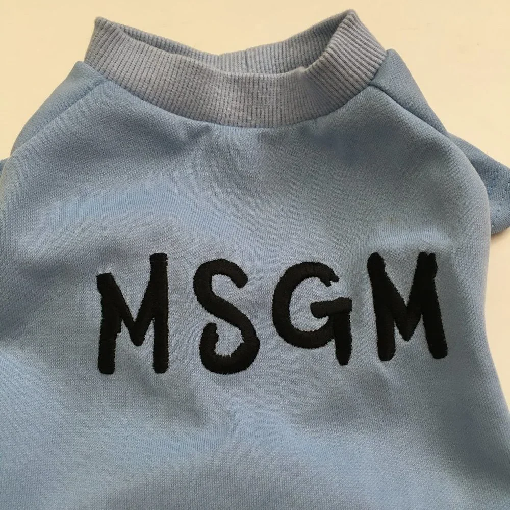Dog Clothes Light Blue Sweat Shirt Size Medium Super cute!